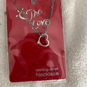 Aeropostal sterling silver necklace with floating heart; NWT;  Made in Italy